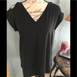 Express cold shoulder black top